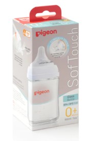 Pigeon Softouch Wide Neck Glass Bottle 0m+ 160ml