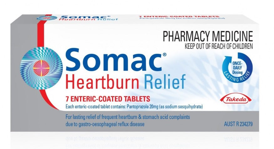 Somac Heartburn Relief 20mg 7 Coated Tablets
