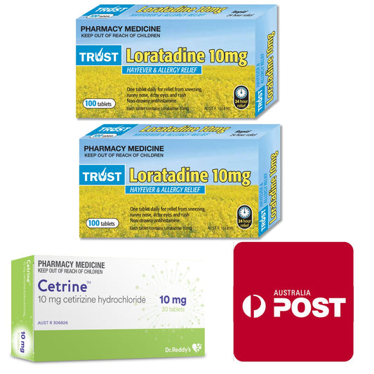 200x Trust Loratadine, 10mg + 30x Cetirizine 10mg (Spring Bundle)