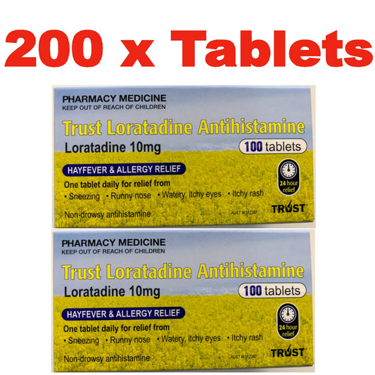 200 x Trust Loratadine, 10mg (GENERIC CLARATYNE ALTERNATE 10MG)