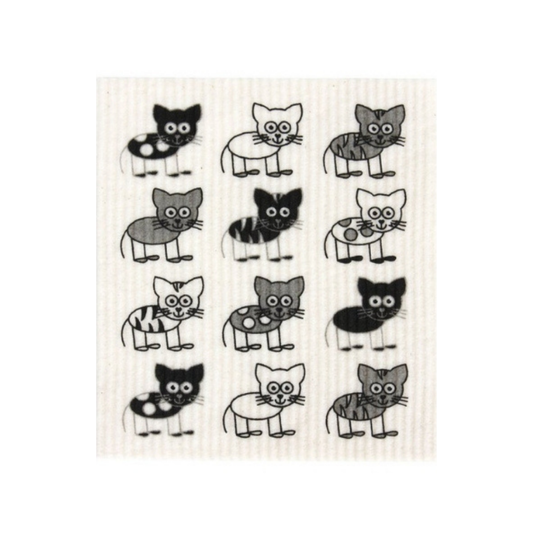 RETROKITCHEN 100% Biodegradable Dishcloth Cat 1