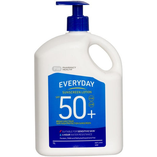 1 Litre Pump + 200ml Tube Pack - Pharmacy Health Sunscreen Lotion SPF 50+